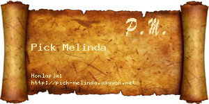 Pick Melinda névjegykártya